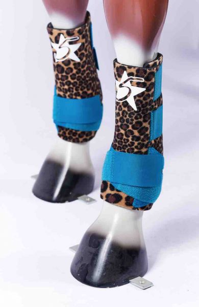 5 Star Boots - Cheetah Turquoise