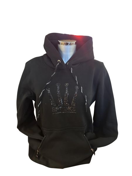 Hoody Crown Sequin in black