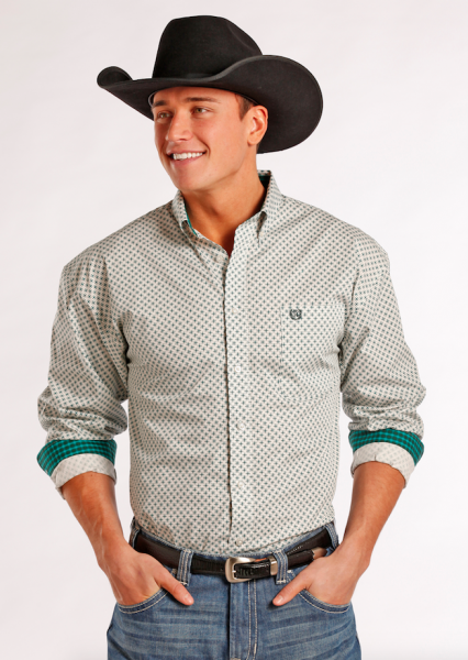 Panhandle Hemd White/Teal