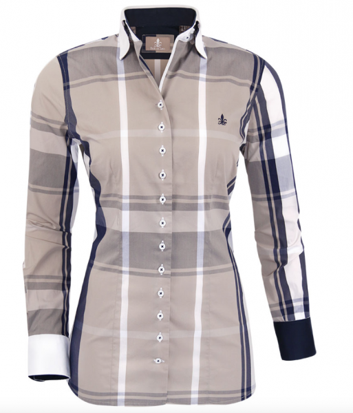 Fior da Liso Bluse Cecille Navy/Taupe