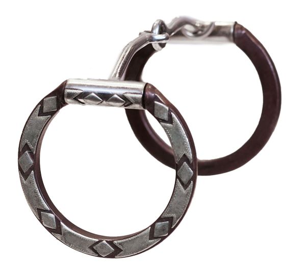D-Ring Snaffle Bit brown mit Verzierung
