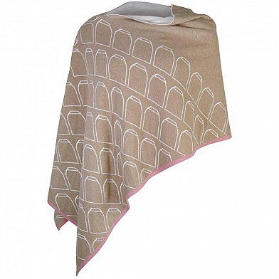 Fior da Liso Poncho Helena Taupe/Rose