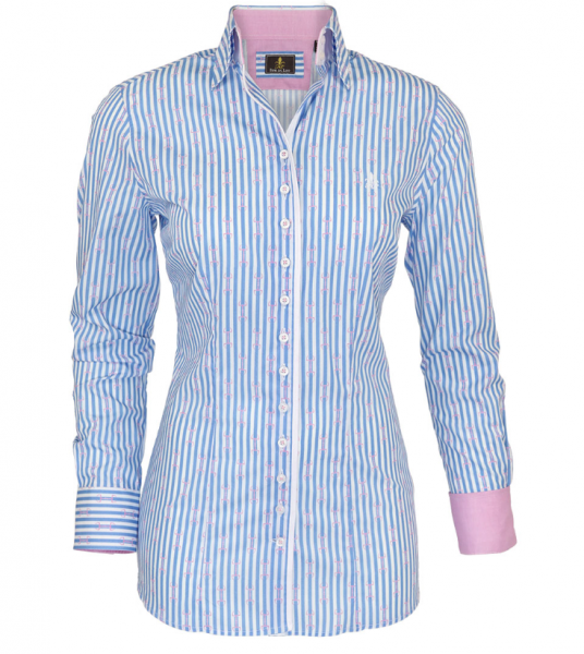 Fior da Liso Bluse Emma light blue stripe