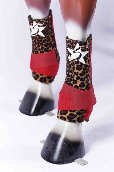 5 Star Boots - Cheetah Red Straps