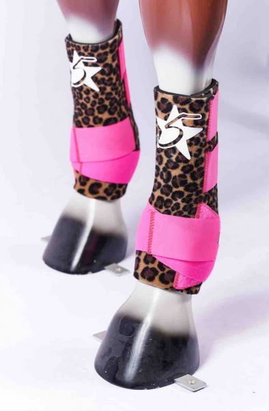 5 Star Boots - Cheetah Pink Straps